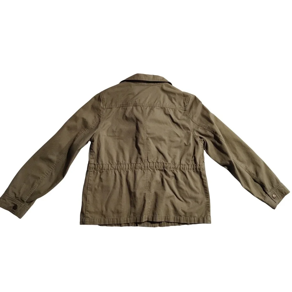 Elodie‎ Womens Olive Green Cotton Asymmetrical Zip Utility Moto Jacket Size M